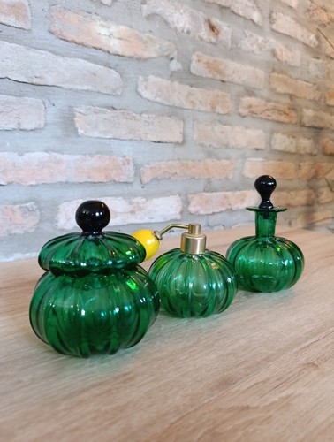 Set Da Bagno In Vetro Anni 60 Bottigliette Spruzzatore Da Toilette - Imagen 2 de 24