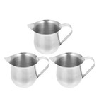  3pcs Stainless Steel Milk Pitcher: Stainless Steel Milk Frothing Pitcher - 60ml