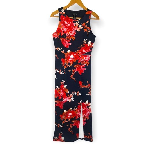 Enfocus Studio New Sleeveless Maxi Dress Size 6 Navy Blue Red Floral Print - Picture 1 of 12
