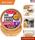 8-Inch Non-Stick Disposable Air Fryer Paper – 100 Sheets for Hassle-Free Cooking