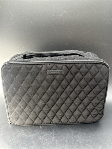 Custodia da viaggio Vera Bradley grande blush e pennello nero microfibra con cerniera - Foto 1 di 13