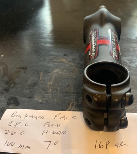NOS Bontrager Race Threadless Alloy Stem 100mm 7 Degree 28.6 Steerer 26.0 #14 - Picture 2 of 6