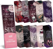 100PCS Bookmarks for Women, Black Romance Theme Paper Bookmarks Bulk 6" x 2" Cut