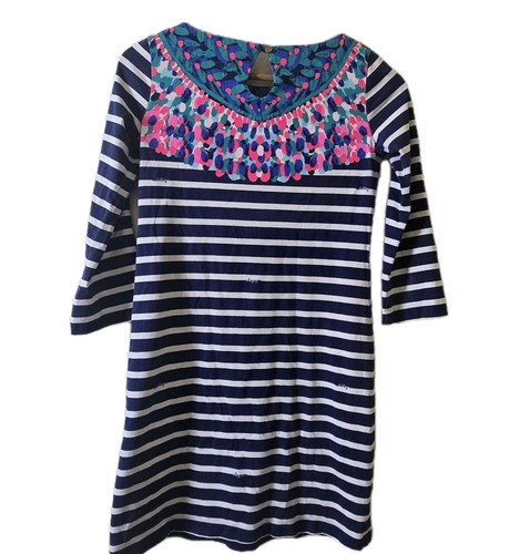 Vestido Lilly Pulitzer Mujer Pima Algodón Floral Rayas Manga Larga XXS - Imagen 4 de 10