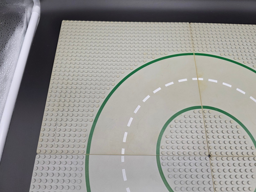 4 Lego 32 x 32 Platten Kurve Straße Vintage 1978 grau gereingt - Picture 2 of 11