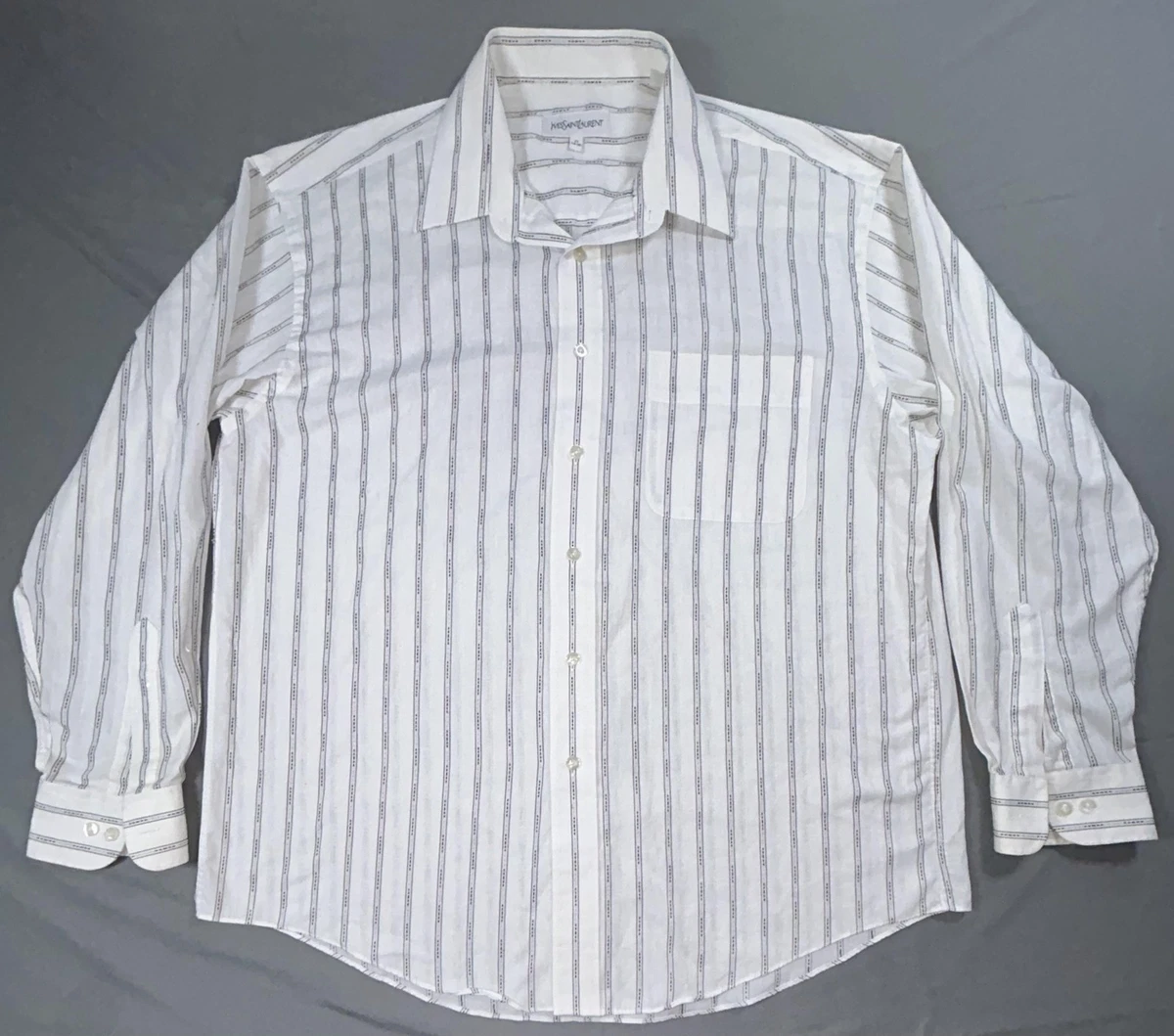 Preços baixos em Saint Laurent Manga Longa 100% algodão, Listrado