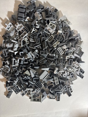 280 Stück Lot Lego sortiert 1x2 modifizierte Platten hell dunkel bläulich grau City Pack - Bild 1 von 4