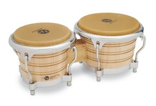 Latin Percussion LP201AX-2 7-1/4" and 8-5/8" Bongos - Natural with Chrome Hardwa
