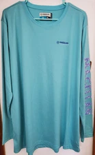 Magellan Outdoors Women's Blue Curacao Fish Gear Boyfriend Fit L/S -2XL - NWT