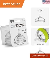 Mimics Breastfeeding: Fast Flow Silicone Nipples - 2 Pack for 6  Babies