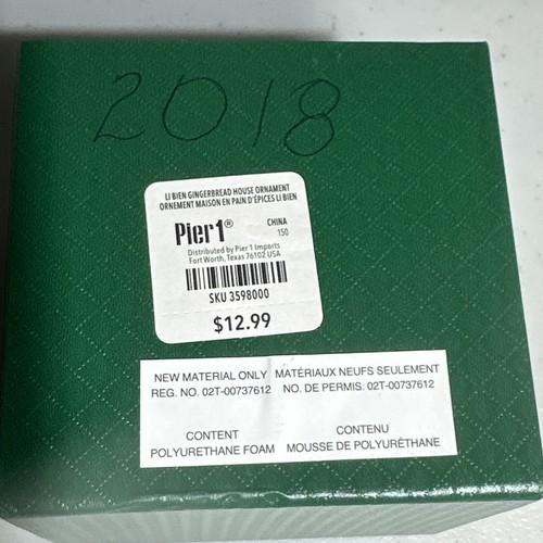 Pier 1 Imports Li Bien Decorazione Natalizia Vetro Soffiato Dipinto Pan di Zenzero 2018 - Foto 6 di 7