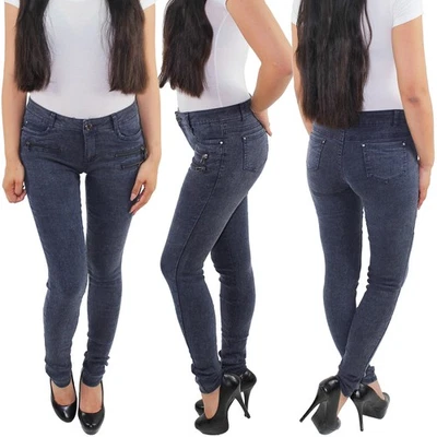 Damen Stretch Skinny Slim Fit Treggings Leggings Hüfthose Jeggings verwaschen - Bild 1 von 4