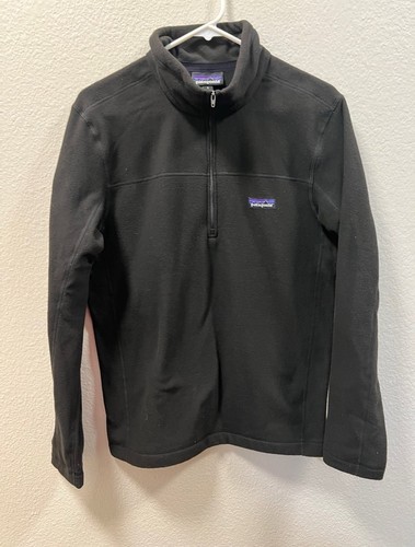 Patagonia Micro D Pullover Mezza Zip Pile Uomo Nero Taglia S - Foto 1 di 9