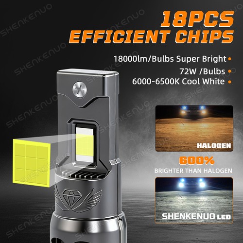 H11 LED Headlights low Beam Bulb Super Bright 6000K Cool White 5000LM 2x - Picture 7 of 10