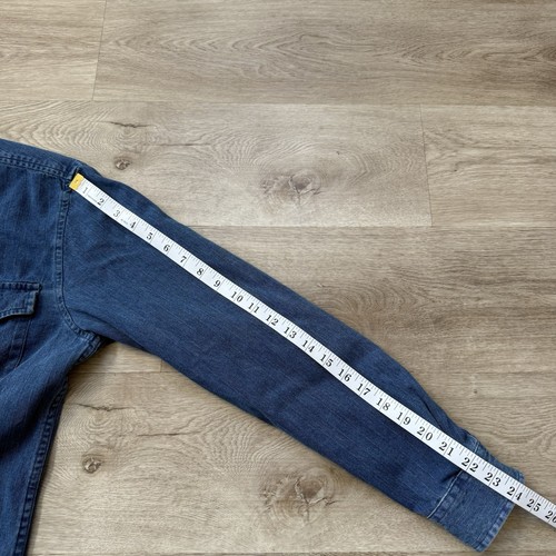 Camisa L The Stronghold Para Hombres Indigo Rayas Textura Denim Tareas Ropa de Trabajo Heritage - Imagen 8 de 9