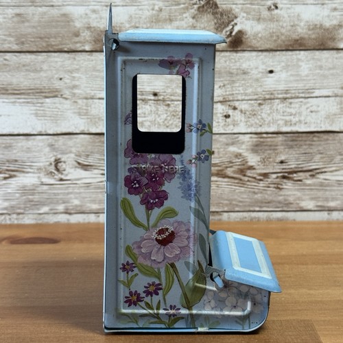 Vintage Jasco Hong Kong Metal Tin MatchBox Wall Holder Flowers - Picture 3 of 13