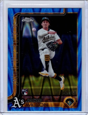 2025 Topps Chrome #96 Jacob Wilson Blue Raywave Refractors #/150