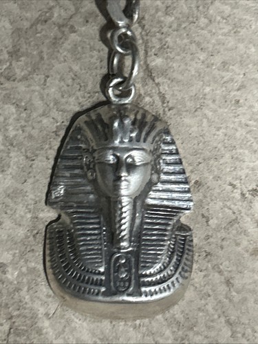 37. Vintage 925 Sterling Silver Egyptian Pharaoh King Tut Keychain, 5 1/2", 25g - Picture 3 of 18