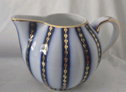 Royal Danube blau weiß & gold gestreift Zuckerdose & Milchkännchen 1886 - Bild 5 von 9