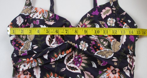 LANDS END Blackberry V-Neck Wrap Tankini Swimsuit Top Womens 8 NEW - Picture 8 of 11