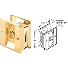 Prime-Line Brass Pocket Door Lock Pull N 6771 PRIME-LINE Steel Polished Brass