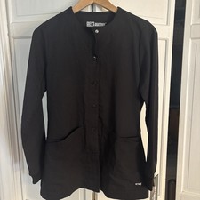NWT Black Jacket Grey  s Anatomy Women  s Scrubs Snap Closure Pockets Size XS
