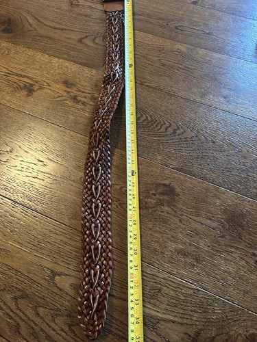 Vintage PARRI’S Firenze Made In Italy Damen Braun Leder Webgürtel 33 Zoll - Bild 3 von 5