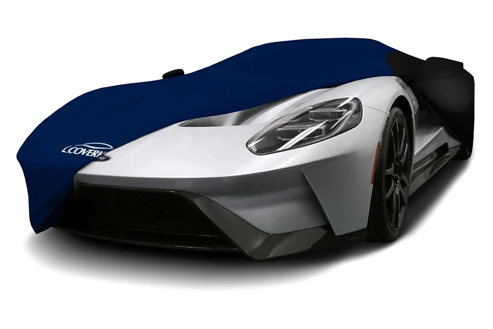 For Lincoln LS 00-06 Satin Stretch Indoor Impact Blue Custom Car Cover w Black - Imagem 3 de 4