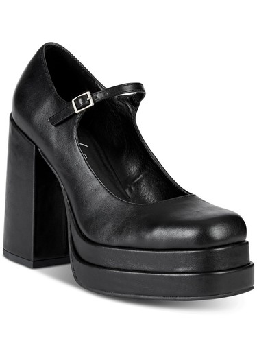 WILD PAIR Womens Black 1-1/2" Platform Octavia Toe Block Heel Mary Jane 7 M