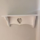 Handmade Painted Wooden Heart Cutout Shelf 13”