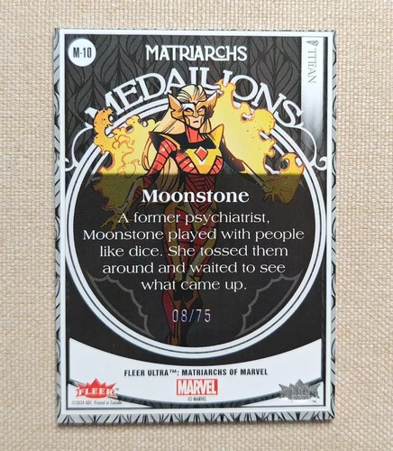 2024 Fleer Ultra Matriarchs of Marvel Medallions Titian #M-10 Moonstone 08/75 - Picture 2 of 2