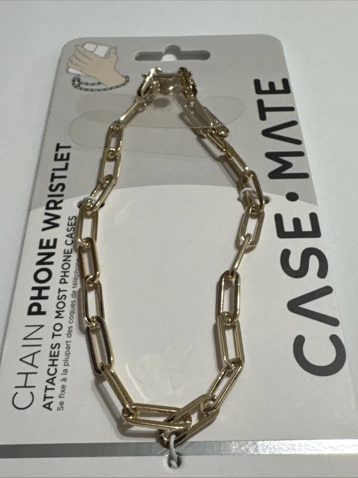 Correa de cordón desmontable Case-Mate para teléfono con cadena de metal dorado - dorado Foto 2 de 4