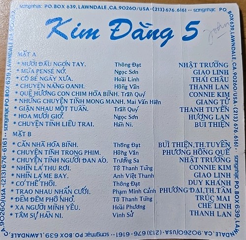 Băng Nhạc Kim Đăng 5 - Nhiều Ca Si Nổi Tiếng - Cassette Trước 75 - Picture 4 of 6
