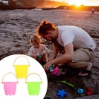 3pcs Kids Plastic Beach Bucket Toys Child Sand Bucket Mini Toys Beach Bucket