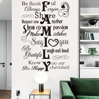 Runtoo Wandtattoo Familie Zitate Wandsticker SprüChe Schwarz Wandaufkleber Wohnz