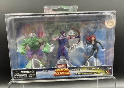Marvel Miniature Alliance 3 Pack Deluxe Figures Hulk, Hawkeye, Black Widow