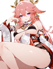 Yae Miko Waifu Sticker 6" Anime Car Decal Weatherproof