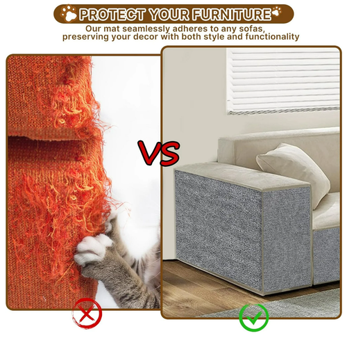 Light Gray Cat Scratching Mat Trimmable Self-Adhesive, 78.7" x 15.8" - Picture 6 of 7