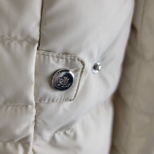 Polo Ralph Lauren size XL Down Filled Faux Fur Parka Jacket Coat Mens Off White - Picture 21 of 23