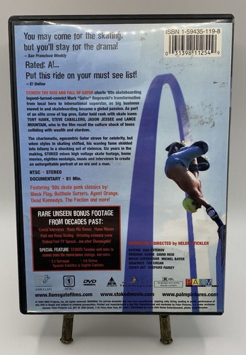 RARE Stoked Rise & Fall of Gator Rogowski Skateboard DVD Documentary-Vision-NR! - Picture 2 of 6