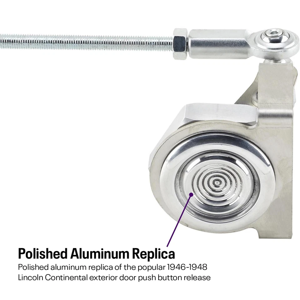Botones de pestillo de puerta de aluminio pulido estilo Lincoln Speedway Motors 1946-1948 Foto 4 de 4