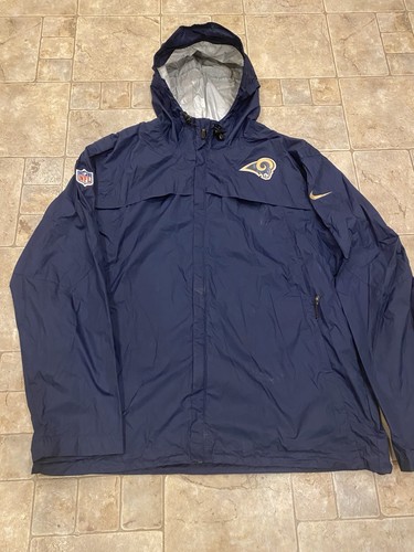 Nike On Field Storm Fit LA Rams Football Rain Jacket Coat Blue Gold Sz 2X - Picture 2 of 18