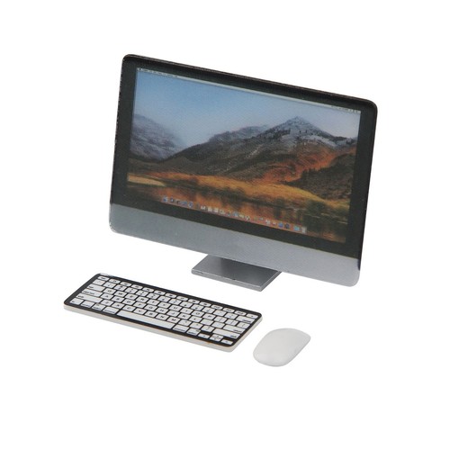 1:12 Miniature Computer Set Screen Keyboard Mouse Dollhouse Zz1 - Picture 10 of 12