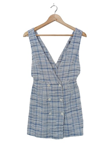 ZARA Vestido tejido Mujeres Vestido Talla EU 36 azul-blanco look casual - Imagen 5 de 5