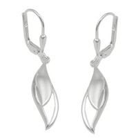 Ohrbrisur OhrhäNger Ohrringe 37X7Mm Tropfen Matt-GläNzend Silber 925 | Gallay
