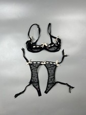 Women's Agent Provocateur Threadwork Bra And Suspender Y0599