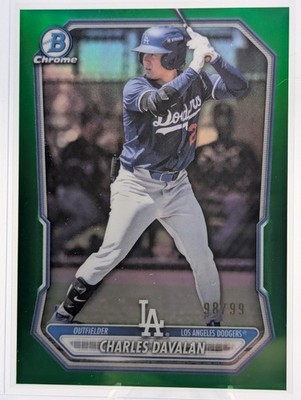 2026 Bowman Chrome Prospect Charles Davalan Green Refractor /99 #BCP-73