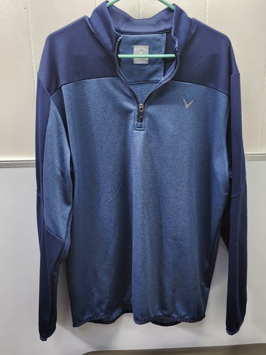 Callaway Golf Pullover Sweatshirt Mens Large  Blue Opti Dri 1/4 Zip - Picture 1 of 7