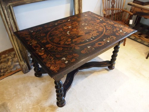 Table stunning rare Marquetry George II Oak c1740 - Picture 2 of 15