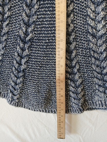 Free People Heavy Knit Rollkragen Pullover Kleid Blau Langarm Luftpolsterärmel - Bild 11 von 13